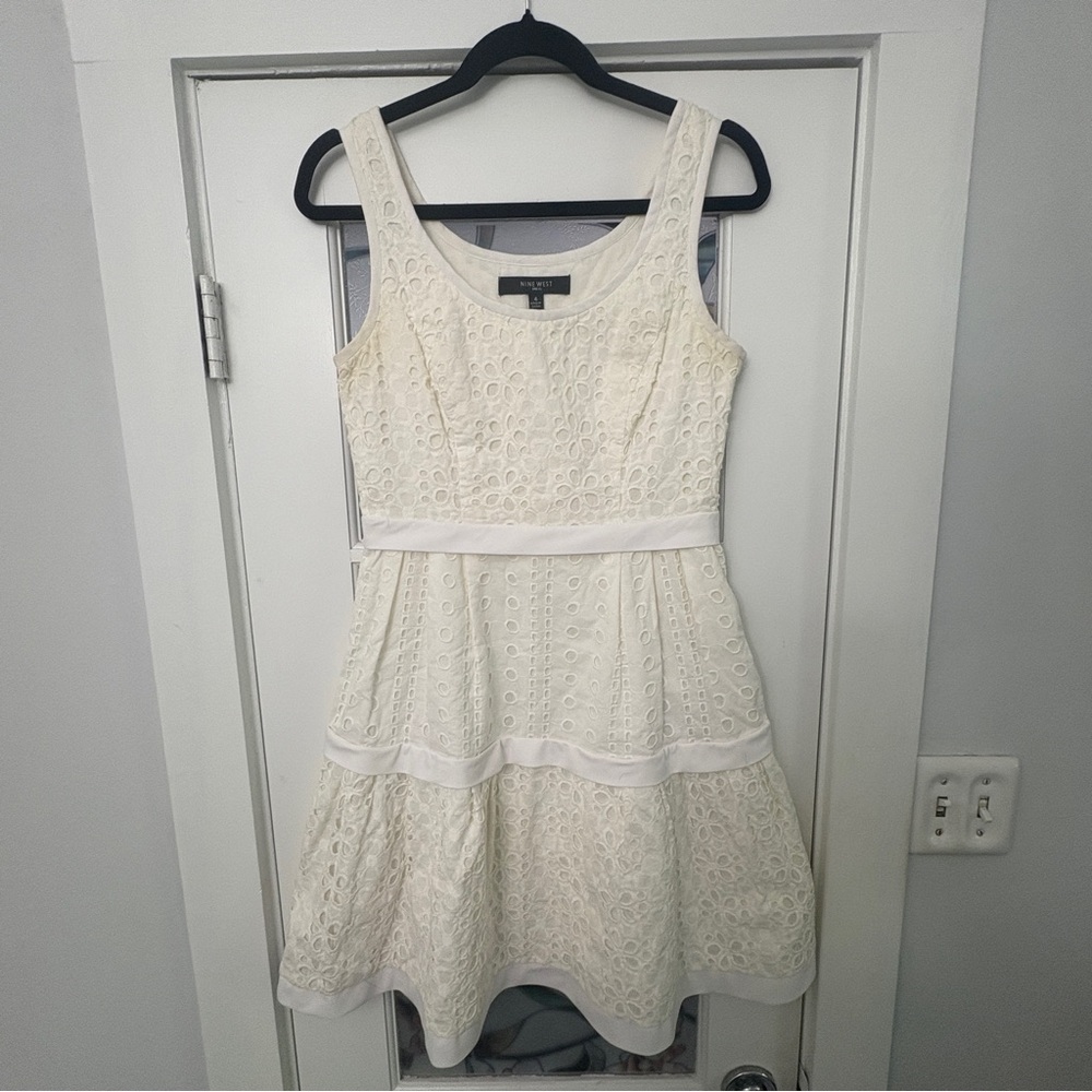 Nine West Eyelet Springtime Dreams White Dress